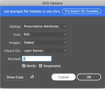 Export configuration