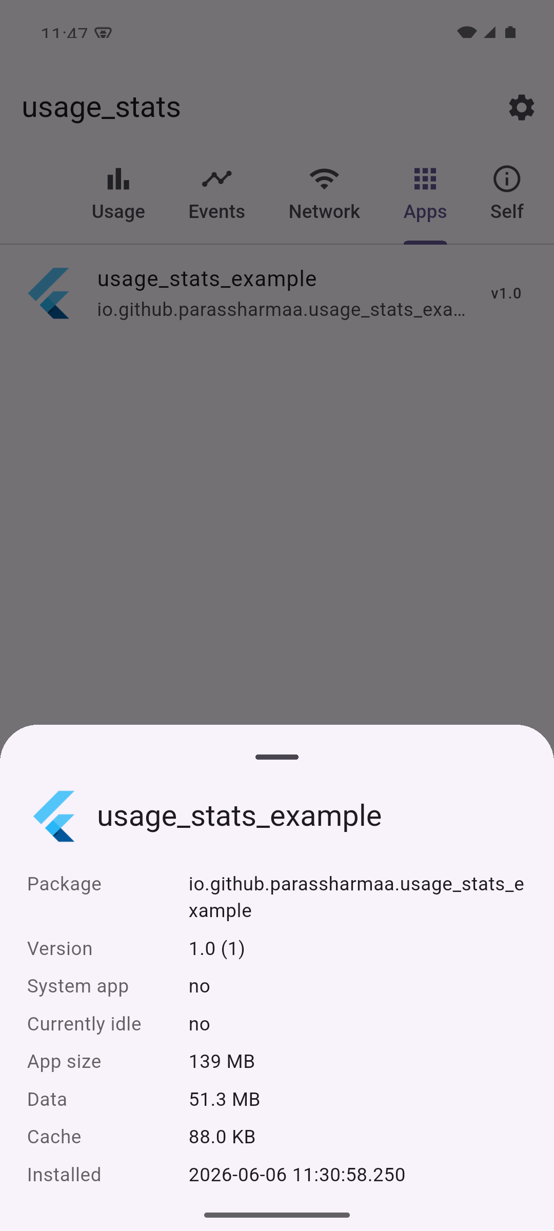 Per-app storage and metadata