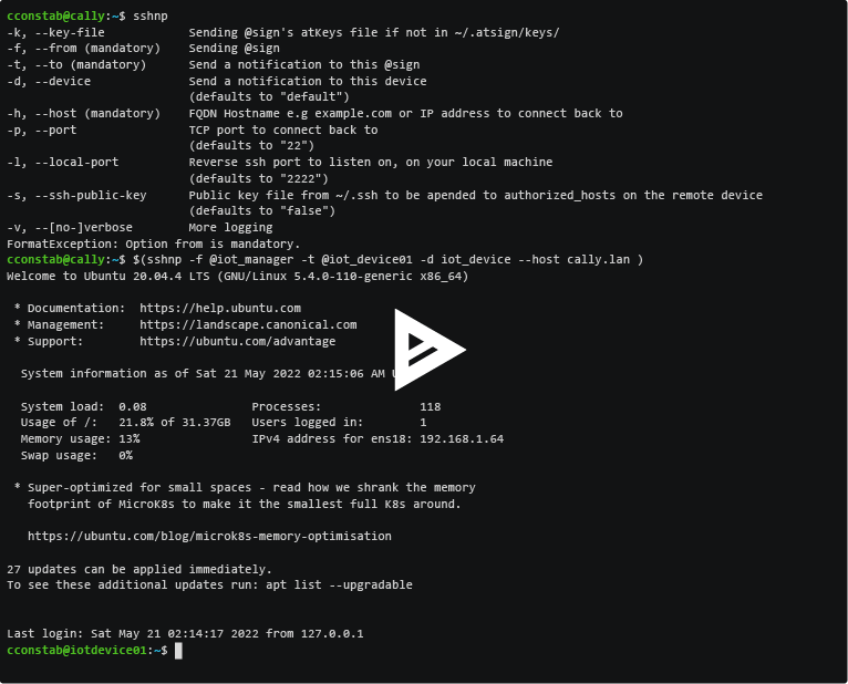 NoPorts demo showcasing SSH connectivity without open ports